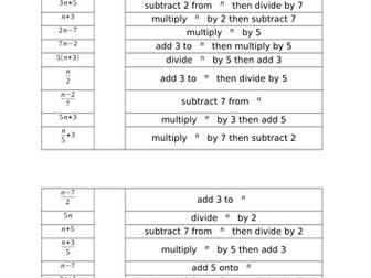 Worded Expressions match up