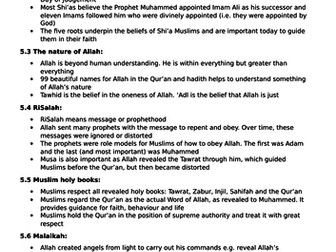 Edexcel A Religious Studies Islam and Philosophy and Ethics revision summary