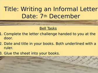 Writing an Informal Letter