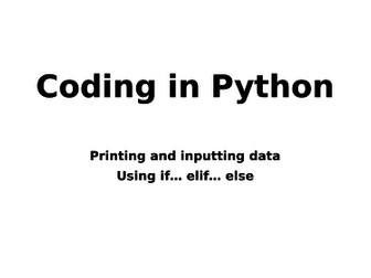 Python Coding - Lesson 1