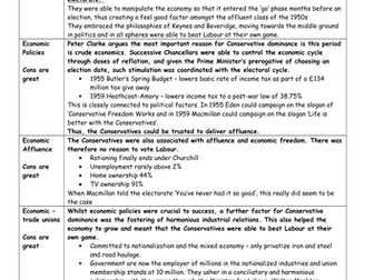 Model Answer: Why did the Conservatives dominate 1951-1964?