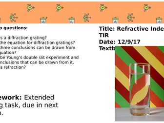 Refractive Index and Total Internal Reflection