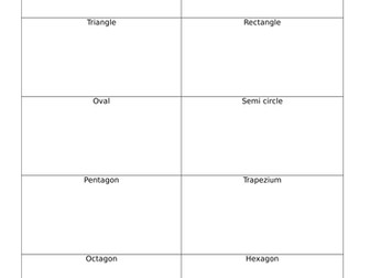 2D and 3D Shape Assessment Sheet