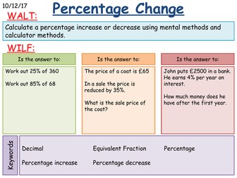 KS3 Maths: Percentage Increase and Decrease