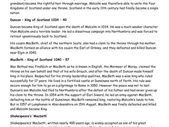 2 MACBETH COMPREHENSION HOMEWORK SHEETS. KS3