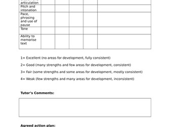GCSE Vocal Skills Audit