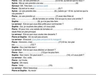 Au restaurant - Dialogue