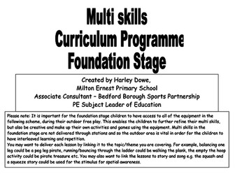 Multi Skills Scheme of Work For Foundation Stage