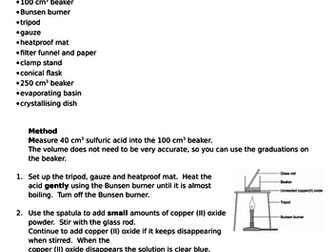 AQA Chemistry ONLY Paper 1 Required Practicals Booklet