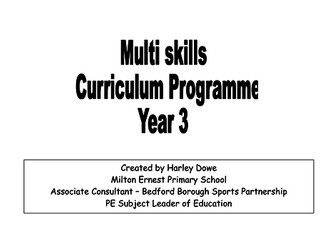 Multi Skills scheme of work for Year 3