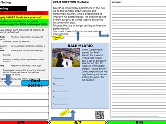 AQA GCSE PE (new spec) Writing Frame/Worksheets for Principles and Methods of Training/Goal Setting