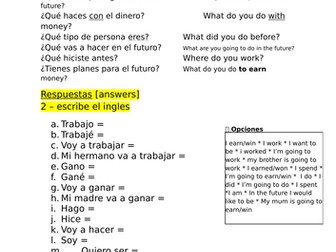 Spanish NEW GCSE - Revision - Writing assessment - Part time jobs