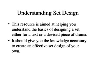 Understanding Set Design
