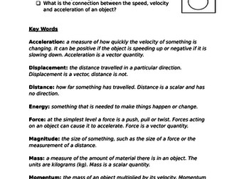 Edexcel Physics (9-1) Separate: SP1 Motion Lesson Outcome Sheets