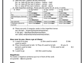 Spanish - imperfect tense