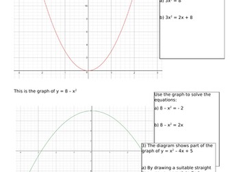 Solving quadratic equations using graphs
