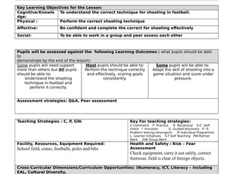 Football Lesson plan