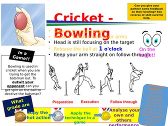 Cricket Bowling Skill Card