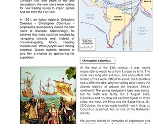 KS3 Non-fiction: reading comprehension - The History of Colombia