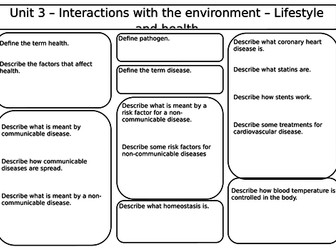 AQA Synergy Combined Unit 3 Revision Worksheets