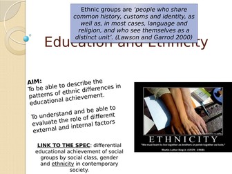 Education and Ethnicity Powerpoint - AQA
