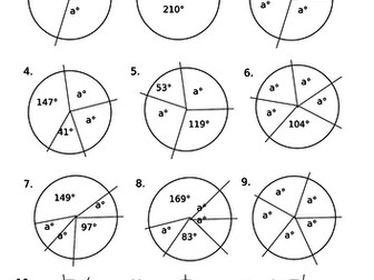 Calculating Angles round a point - Using algebra - year 5 / year 6