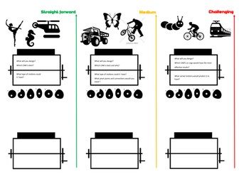 Differentiated ideas sheet for KS3 Mechanical Toy