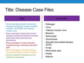 New 9-1 Biology GCSE B5 Viral, Bacterial, Fungal Infections