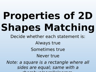 Properties of Shapes Matching