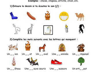 Worksheets about french phonetics