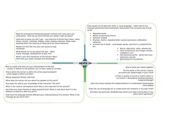 Close Reading For Analysis Placemat