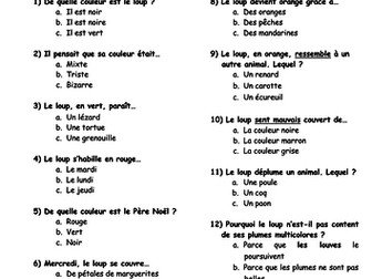 Worksheet video "Le Loup qui voulait changer de couleur"