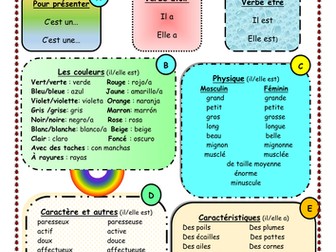 Writing activity about "Mon animal préféré"