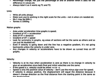 Key revision points for M1 Mechanics A-Level Maths