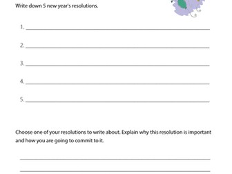 New Year's Resolutions Worksheet