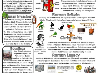 Romans in Britain Factsheet/Poster