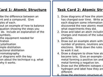 GCSE AQA Chemistry Task Cards