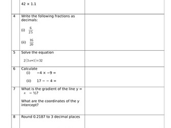 Year 8 Higher Maths Homework Sheets