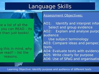 AQA Language GCSE skills - beginning AO2