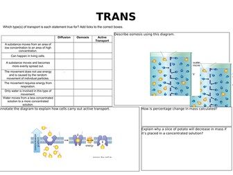 Diffusion Osmosis and Active transport