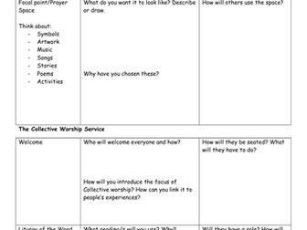 Pupil Led Collective Worship KS2 planning template