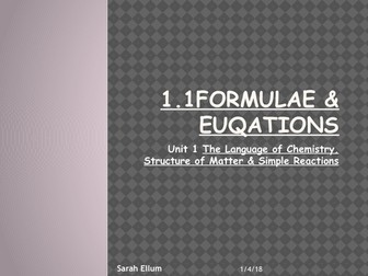 WJEC AS 1.1 Formulae & Equations UNIT