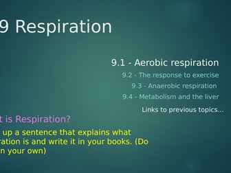 AQA 9-1 Science trilogy B9 -Respiration