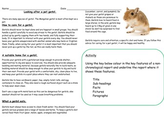 Find key features of a non-chronological report