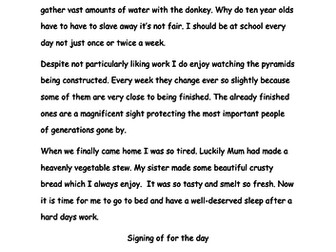 Differentiated Child Egyptian Diaries