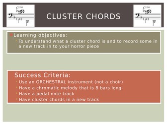 Scary Music Composition Lesson 4 - Cluster Chords