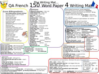GCSE AQA New Spec French Writing Mat - 150 Word