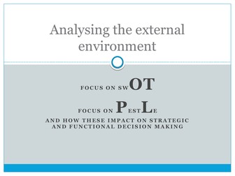 Analysing the external business environment - political and legal