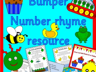 Bumper number rhyme pack- 30 rhymes with props, display, games, masks