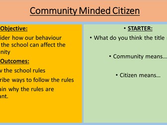 PSHE - Community and Citizenship